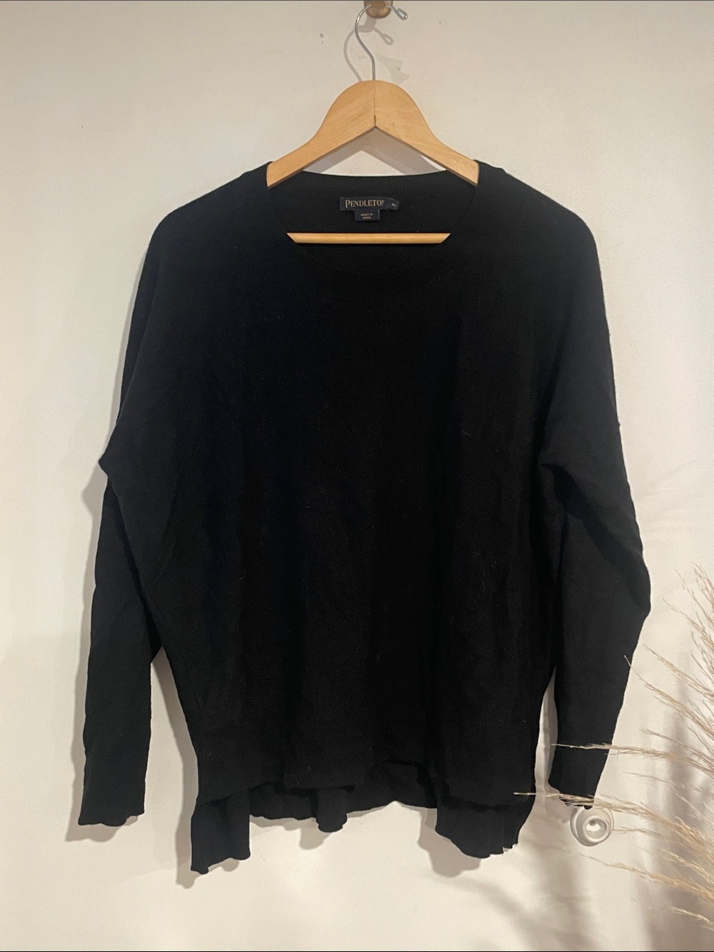 Pendleton Black Crewneck Pullover Sweater Sz XL B137